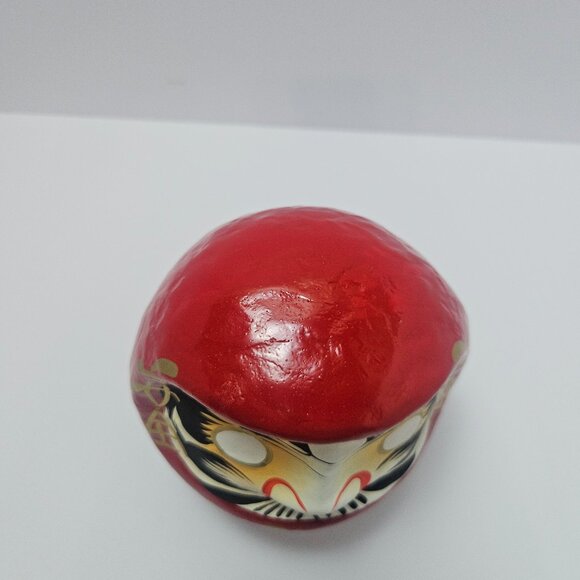 Handmade Papier-mâché Japanese 5" Lucky Red Daruma Doll - Picture 5 of 9